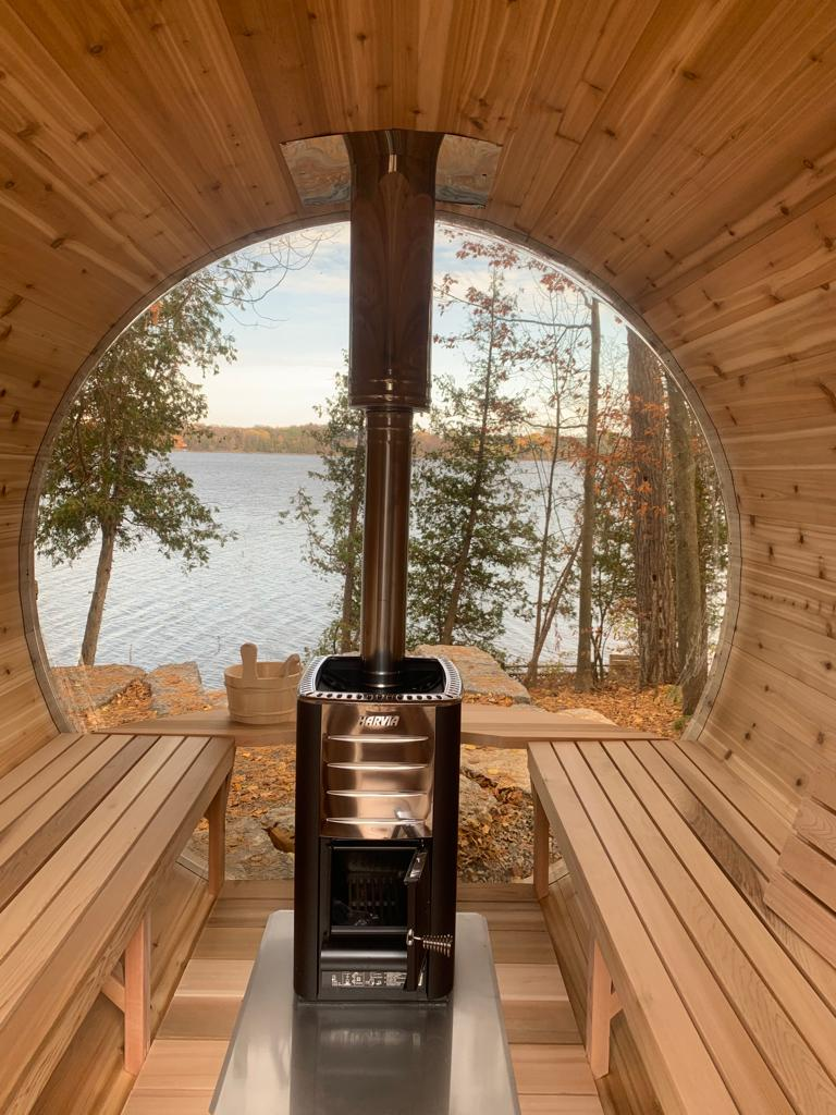 Full Panoramic Window — Bronze Tempered Glass | Sauna Add-On