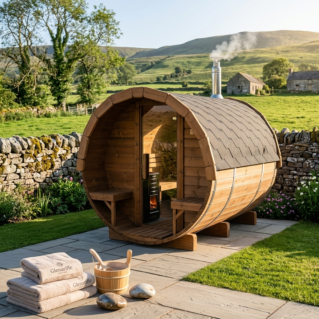 Revival Barrel Sauna S — 2-4 Person Outdoor Sauna with Terrace